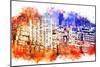 NYC Watercolor Collection - Garment District-Philippe Hugonnard-Mounted Art Print