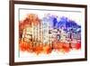 NYC Watercolor Collection - Garment District-Philippe Hugonnard-Framed Art Print