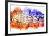 NYC Watercolor Collection - Garment District-Philippe Hugonnard-Framed Art Print