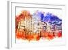 NYC Watercolor Collection - Garment District-Philippe Hugonnard-Framed Art Print