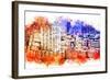 NYC Watercolor Collection - Garment District-Philippe Hugonnard-Framed Art Print