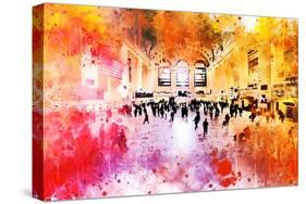 NYC Watercolor Collection - Grand Central Station-Philippe Hugonnard-Stretched Canvas