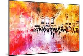 NYC Watercolor Collection - Grand Central Station-Philippe Hugonnard-Mounted Premium Giclee Print