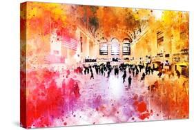 NYC Watercolor Collection - Grand Central Station-Philippe Hugonnard-Stretched Canvas