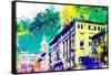 NYC Watercolor Collection - Green Sky-Philippe Hugonnard-Framed Stretched Canvas