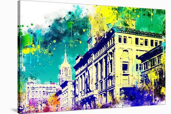 NYC Watercolor Collection - Green Sky-Philippe Hugonnard-Stretched Canvas