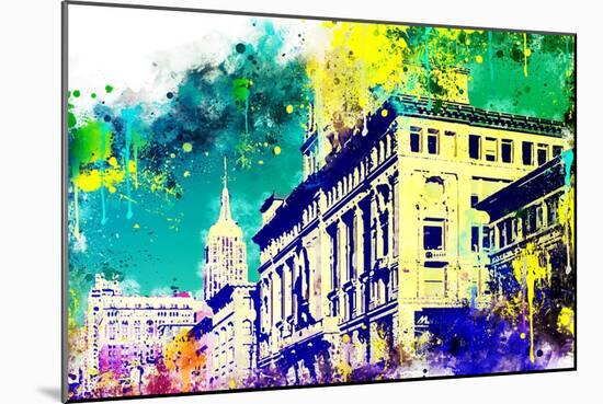 NYC Watercolor Collection - Green Sky-Philippe Hugonnard-Mounted Art Print