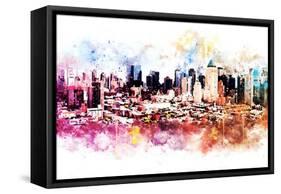 NYC Watercolor Collection - Hell's Kitchen-Philippe Hugonnard-Framed Stretched Canvas