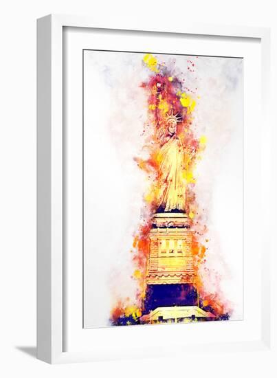 NYC Watercolor Collection - Lady Liberty-Philippe Hugonnard-Framed Art Print