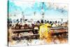 NYC Watercolor Collection - Letter Box-Philippe Hugonnard-Stretched Canvas