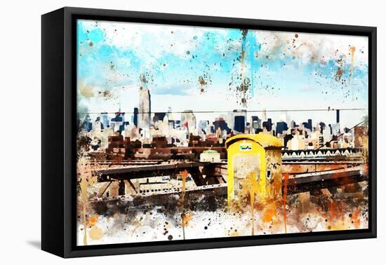 NYC Watercolor Collection - Letter Box-Philippe Hugonnard-Framed Stretched Canvas