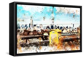 NYC Watercolor Collection - Letter Box-Philippe Hugonnard-Framed Stretched Canvas