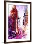 NYC Watercolor Collection - Life is Pink-Philippe Hugonnard-Framed Art Print