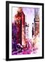 NYC Watercolor Collection - Life is Pink-Philippe Hugonnard-Framed Art Print