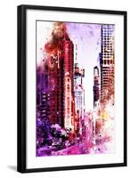 NYC Watercolor Collection - Life is Pink-Philippe Hugonnard-Framed Art Print