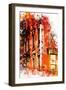 NYC Watercolor Collection - Liquors-Philippe Hugonnard-Framed Art Print