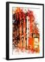NYC Watercolor Collection - Liquors-Philippe Hugonnard-Framed Art Print