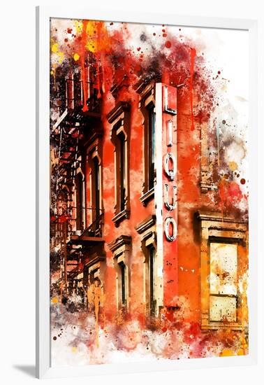 NYC Watercolor Collection - Liquors-Philippe Hugonnard-Framed Art Print