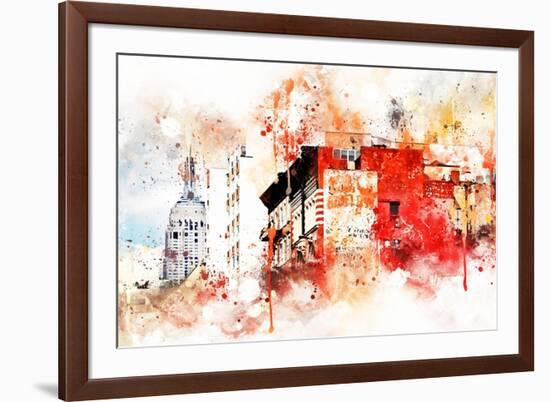 NYC Watercolor Collection - Manhattan Architecture-Philippe Hugonnard-Framed Art Print