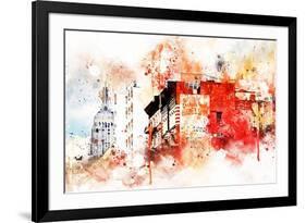 NYC Watercolor Collection - Manhattan Architecture-Philippe Hugonnard-Framed Art Print