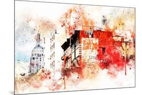 NYC Watercolor Collection - Manhattan Architecture-Philippe Hugonnard-Mounted Art Print