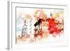 NYC Watercolor Collection - Manhattan Architecture-Philippe Hugonnard-Framed Art Print