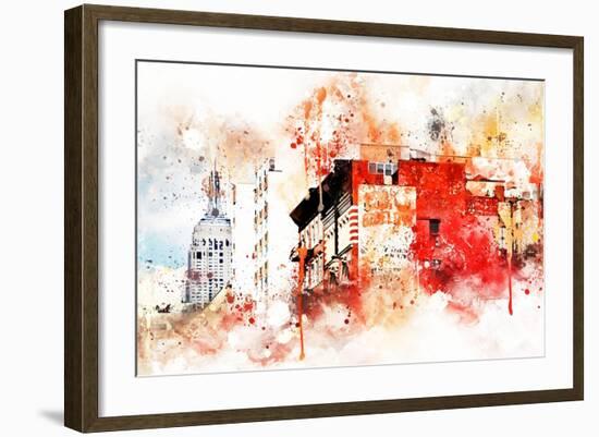 NYC Watercolor Collection - Manhattan Architecture-Philippe Hugonnard-Framed Art Print