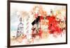 NYC Watercolor Collection - Manhattan Architecture-Philippe Hugonnard-Framed Art Print