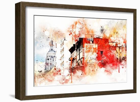 NYC Watercolor Collection - Manhattan Architecture-Philippe Hugonnard-Framed Art Print