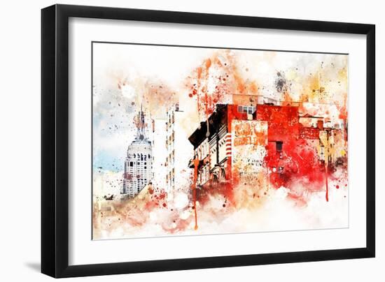 NYC Watercolor Collection - Manhattan Architecture-Philippe Hugonnard-Framed Art Print