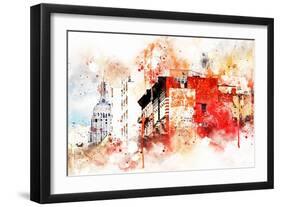 NYC Watercolor Collection - Manhattan Architecture-Philippe Hugonnard-Framed Art Print