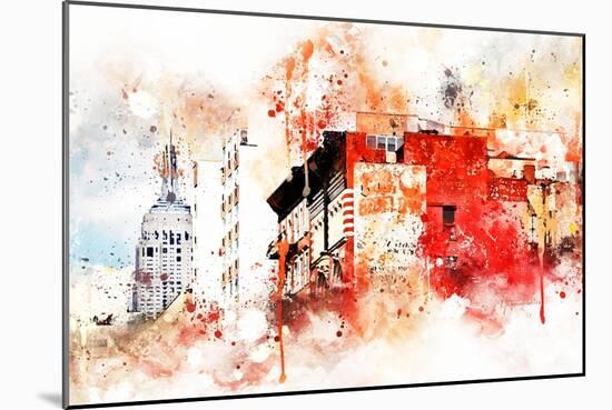 NYC Watercolor Collection - Manhattan Architecture-Philippe Hugonnard-Mounted Art Print
