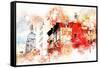 NYC Watercolor Collection - Manhattan Architecture-Philippe Hugonnard-Framed Stretched Canvas