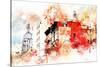 NYC Watercolor Collection - Manhattan Architecture-Philippe Hugonnard-Stretched Canvas