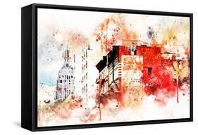 NYC Watercolor Collection - Manhattan Architecture-Philippe Hugonnard-Framed Stretched Canvas