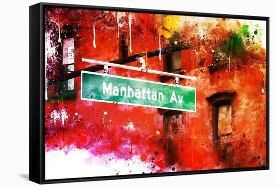 NYC Watercolor Collection - Manhattan Avenue-Philippe Hugonnard-Framed Stretched Canvas