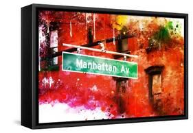 NYC Watercolor Collection - Manhattan Avenue-Philippe Hugonnard-Framed Stretched Canvas