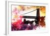 NYC Watercolor Collection - Manhattan Bridge Shadows-Philippe Hugonnard-Framed Art Print