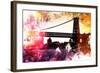 NYC Watercolor Collection - Manhattan Bridge Shadows-Philippe Hugonnard-Framed Art Print