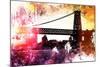 NYC Watercolor Collection - Manhattan Bridge Shadows-Philippe Hugonnard-Mounted Art Print