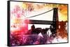 NYC Watercolor Collection - Manhattan Bridge Shadows-Philippe Hugonnard-Framed Stretched Canvas