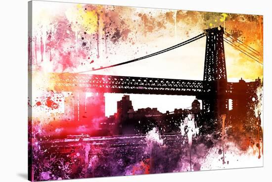 NYC Watercolor Collection - Manhattan Bridge Shadows-Philippe Hugonnard-Stretched Canvas