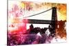 NYC Watercolor Collection - Manhattan Bridge Shadows-Philippe Hugonnard-Stretched Canvas