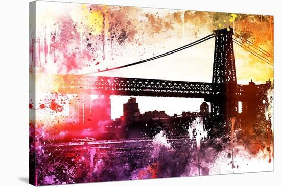 NYC Watercolor Collection - Manhattan Bridge Shadows-Philippe Hugonnard-Stretched Canvas