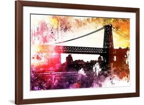 NYC Watercolor Collection - Manhattan Bridge Shadows-Philippe Hugonnard-Framed Art Print