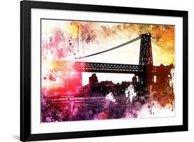 NYC Watercolor Collection - Manhattan Bridge Shadows-Philippe Hugonnard-Framed Art Print