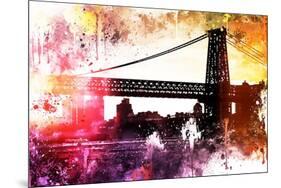 NYC Watercolor Collection - Manhattan Bridge Shadows-Philippe Hugonnard-Mounted Art Print