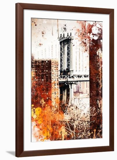 NYC Watercolor Collection - Manhattan Bridge-Philippe Hugonnard-Framed Art Print