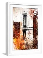 NYC Watercolor Collection - Manhattan Bridge-Philippe Hugonnard-Framed Art Print