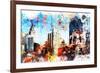 NYC Watercolor Collection - Manhattan Buildings-Philippe Hugonnard-Framed Art Print